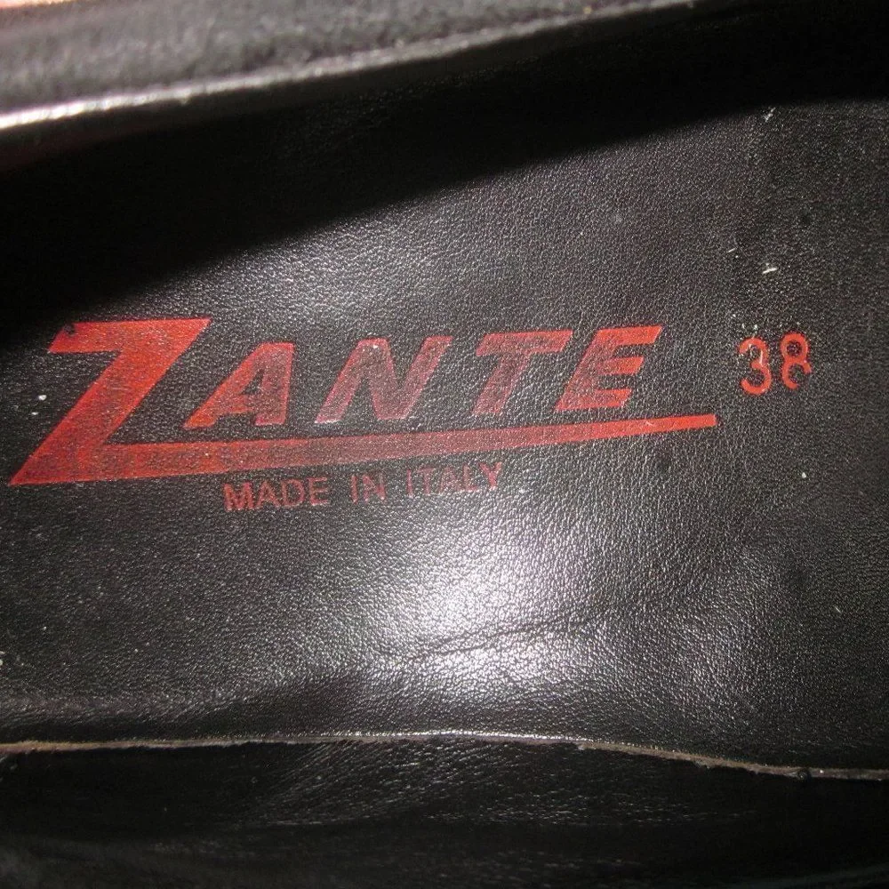 Zante Womens Size 7.5 / 38 EU Flats Black Suede Made in Italy Non-Slip Sole